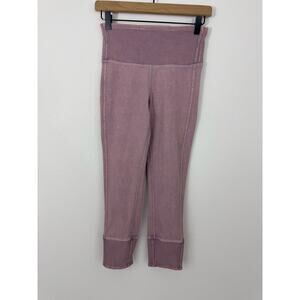 Lululemon Wunder Under Crop 23” Ribbed Pink Leggings Size 4